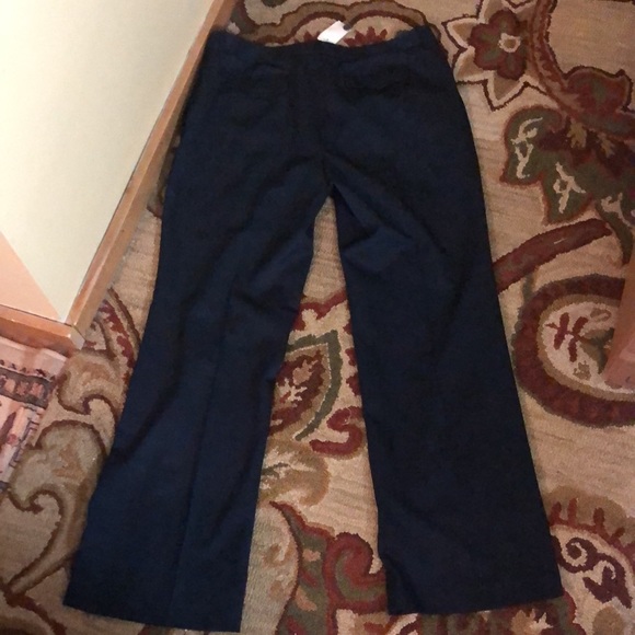 J CREW Size 16 33” Tall inseam 100% Wool Fully Lined Flat Front Deep Navy NEW - Picture 2 of 15